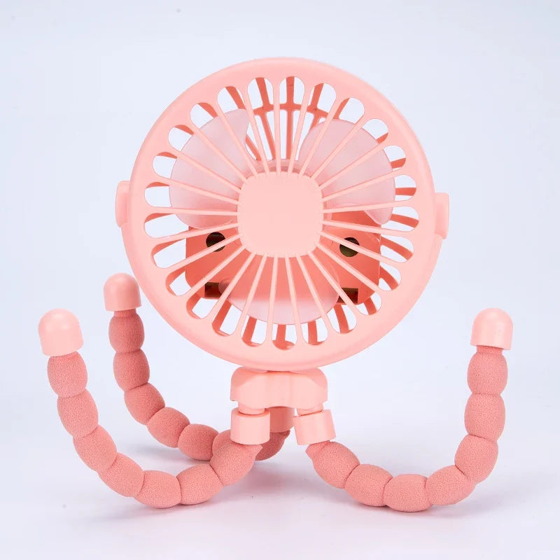 Mini Ventilador Portátil FreshBaby – Tripé Flexível para Carrinho e Cadeira de Carro