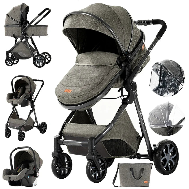 Carrinho de Bebé Urban Luxury 3 em 1 – Black & Gold Edition