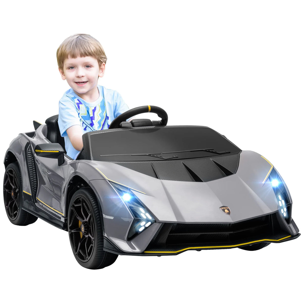 Carro Elétrico Infantil Lamborghini Sián Autêntico – Comando Parental, Faróis LED e Som Premium