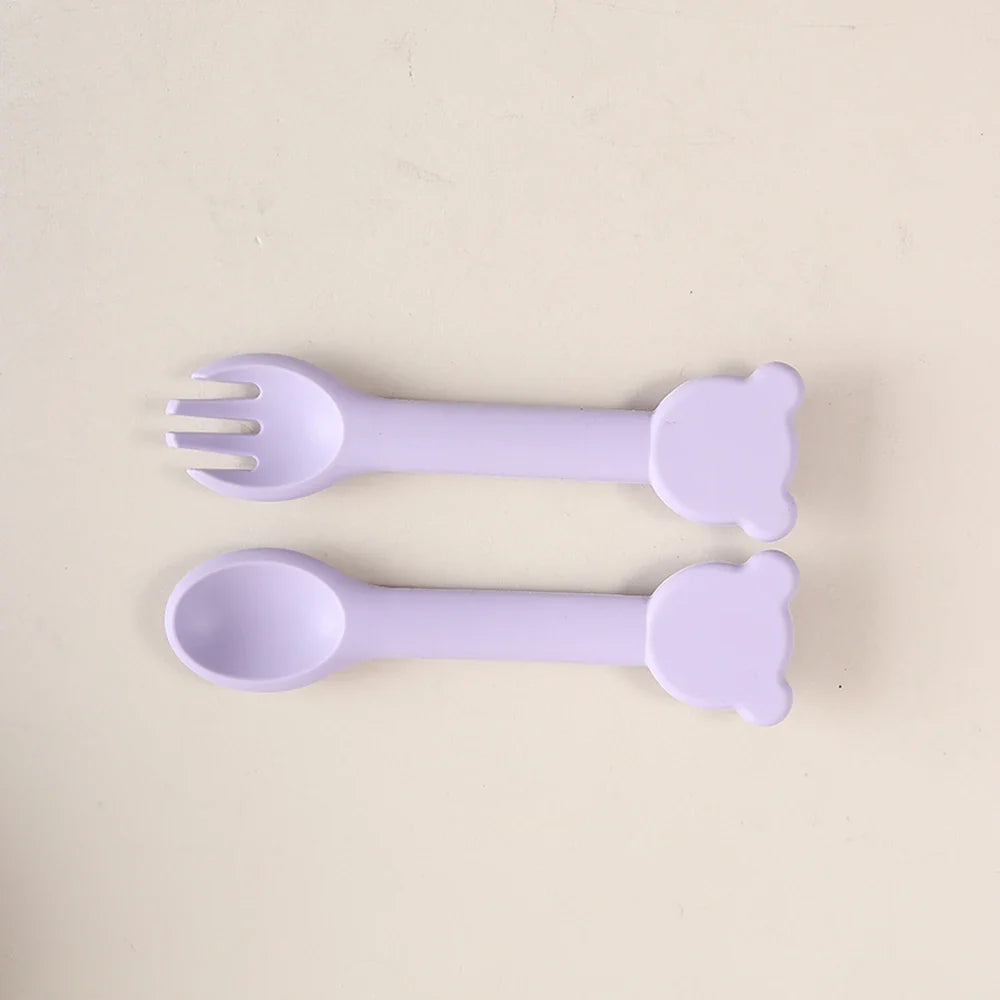 Talheres de silicone em formato de urso