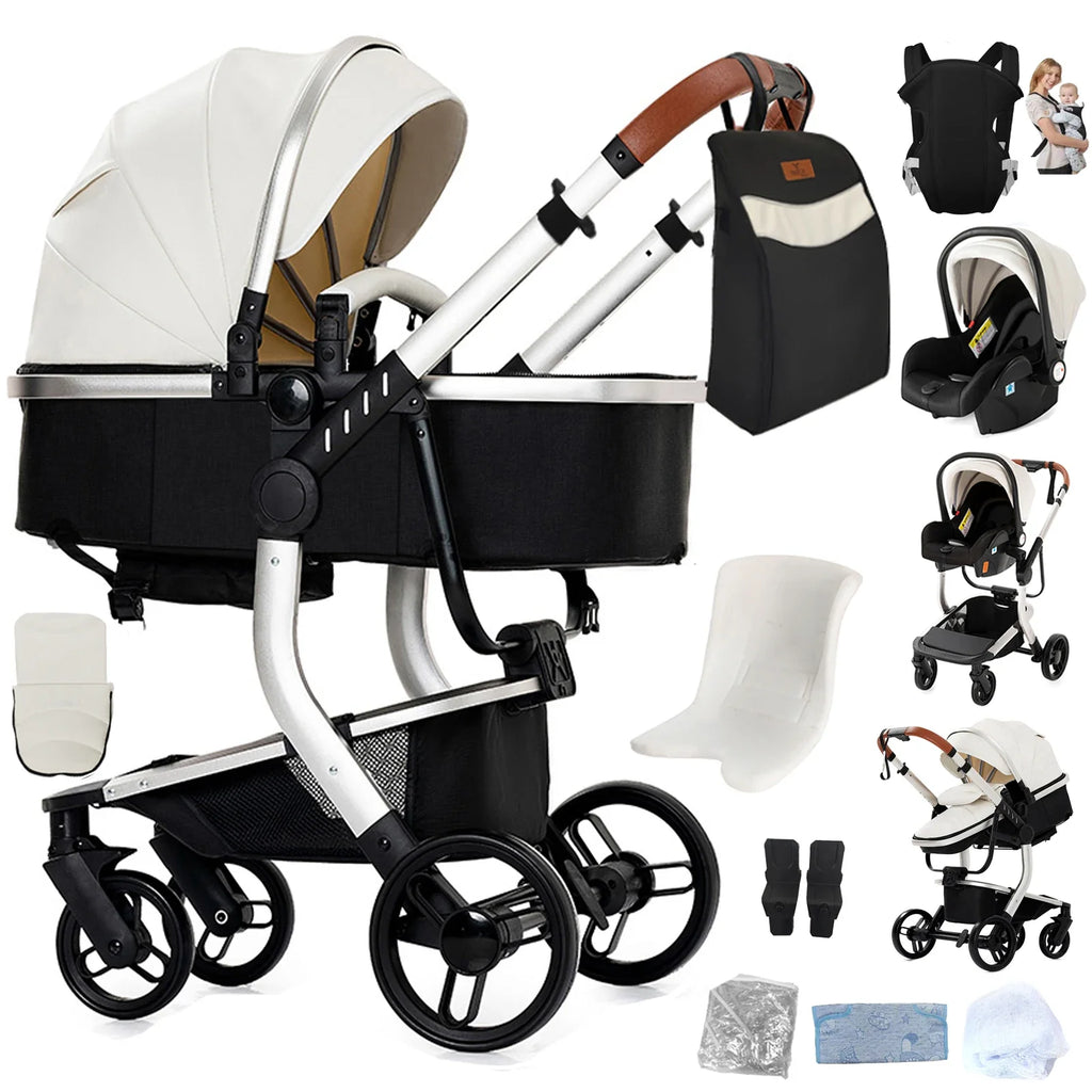 Sistema de Viagem Elegance 3 em 1 – Carrinho de Luxo, Alcofa e Ovo Isofix
