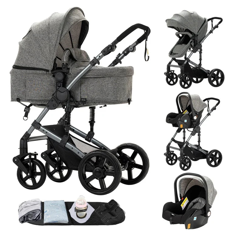 Carrinho de Bebé Urban Luxury 3 em 1 – Black & Gold Edition