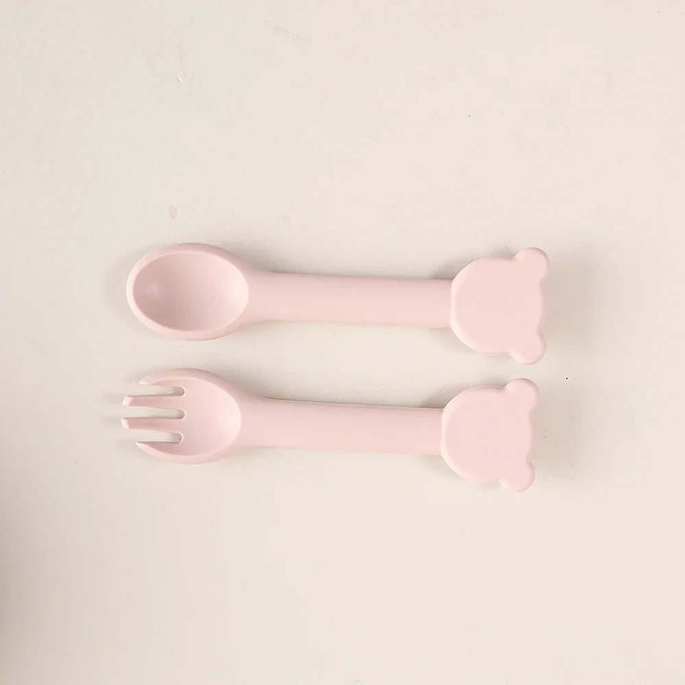 Talheres de silicone em formato de urso