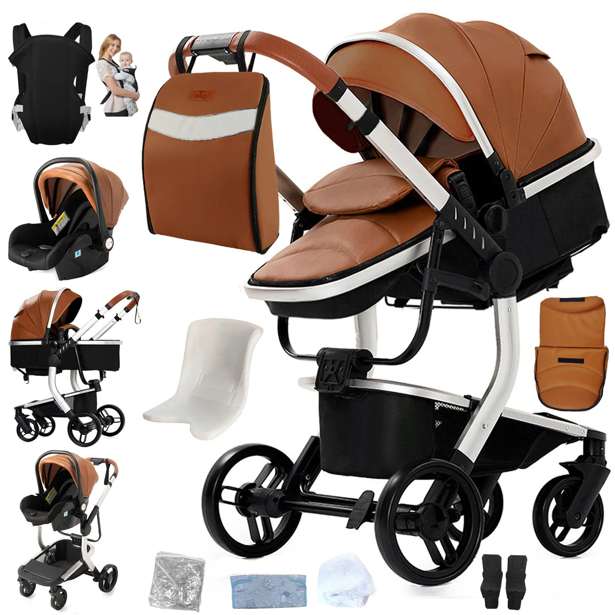 Sistema de Viagem Elegance 3 em 1 – Carrinho de Luxo, Alcofa e Ovo Isofix