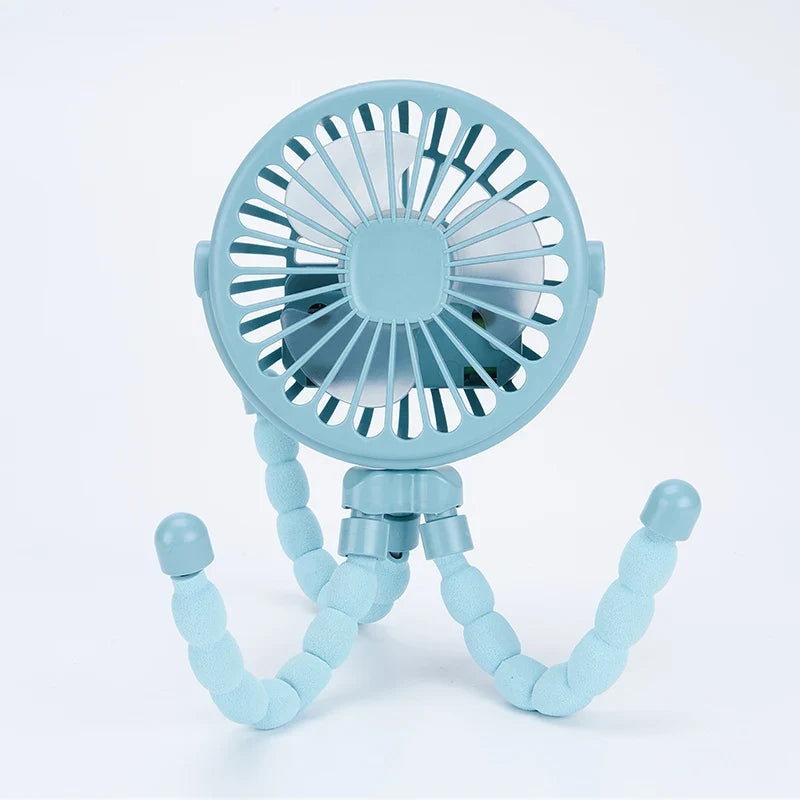 Mini Ventilador Portátil FreshBaby – Tripé Flexível para Carrinho e Cadeira de Carro
