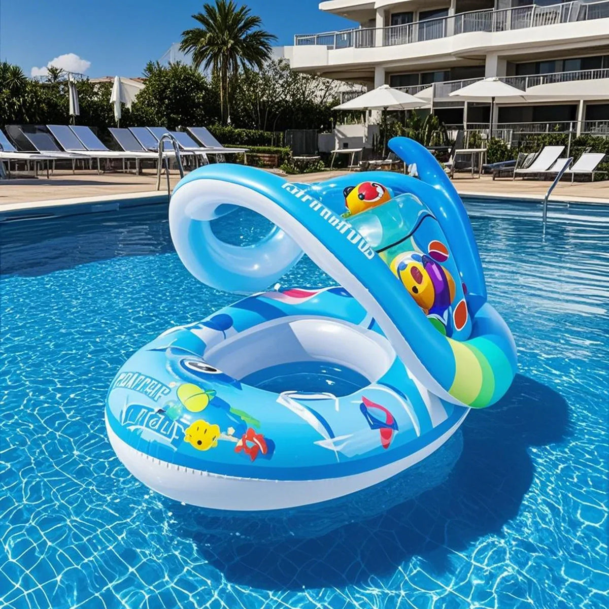 Boia de piscina em forma de canopy