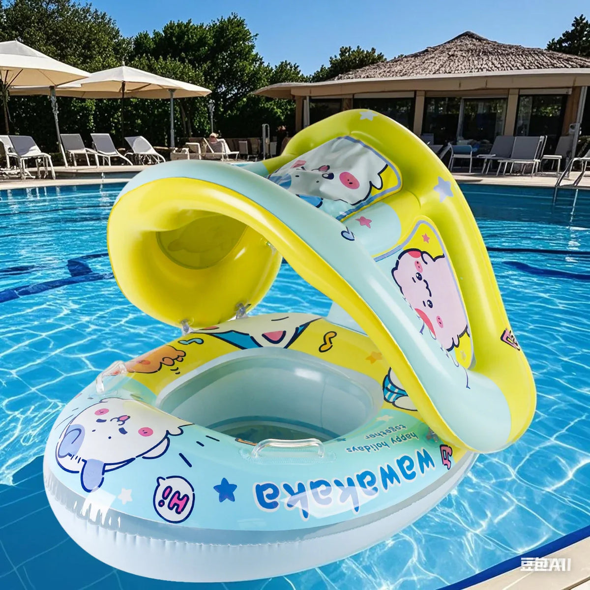 Boia de piscina em forma de canopy