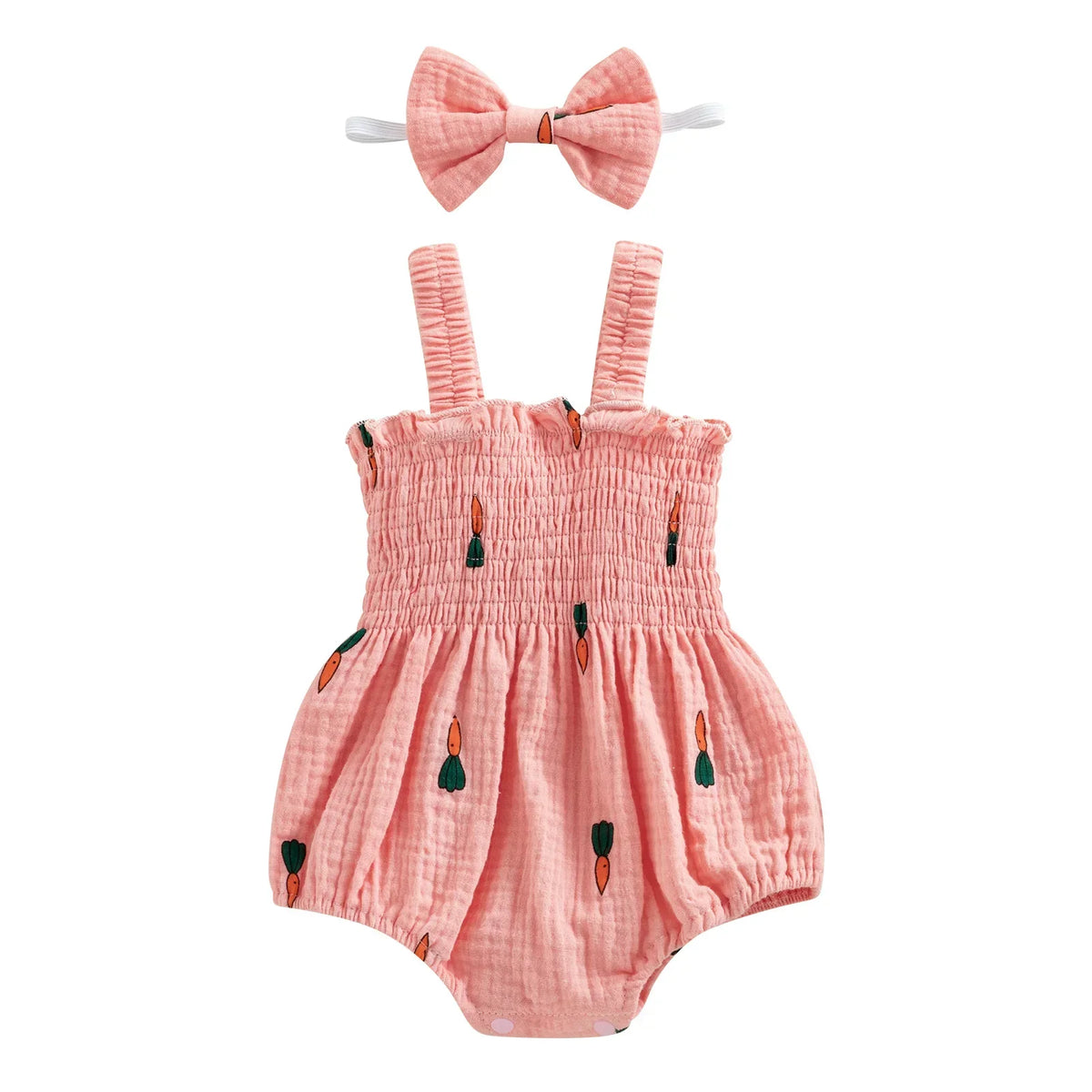 Conjunto Romper e Fita de Cabelo Gaze de Algodão Cherry Summer – Aylla & Co.