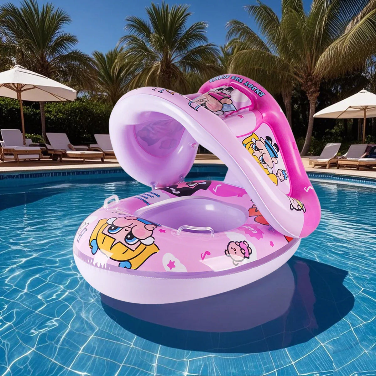 Boia de piscina em forma de canopy